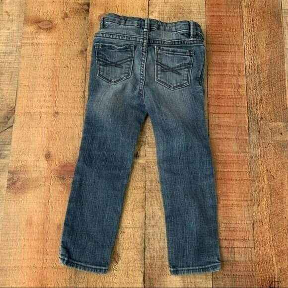 Baby girl gap fall red and black Buffalo plaid patch mini skinny jeans - Picture 7 of 9